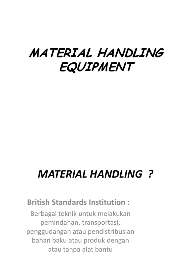 2.material Handling Equipment | PDF