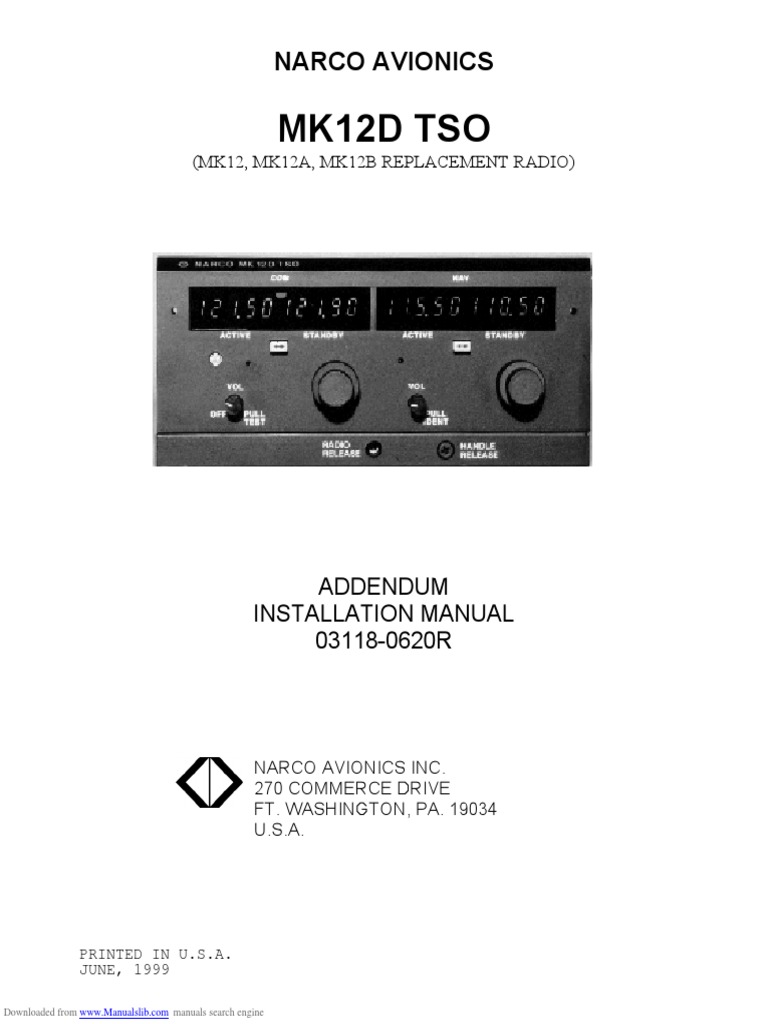 Mk12D Tso Narco Avionics PDF Electricity