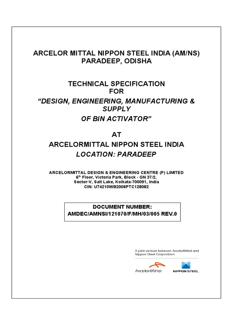 Arcelor Mittal Nippon Steel India (Am/Ns) Paradeep, Odisha Technical