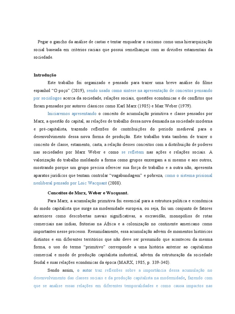 Racismo e Hierarquização Social em 