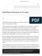 World Bank Statement On Sri Lanka