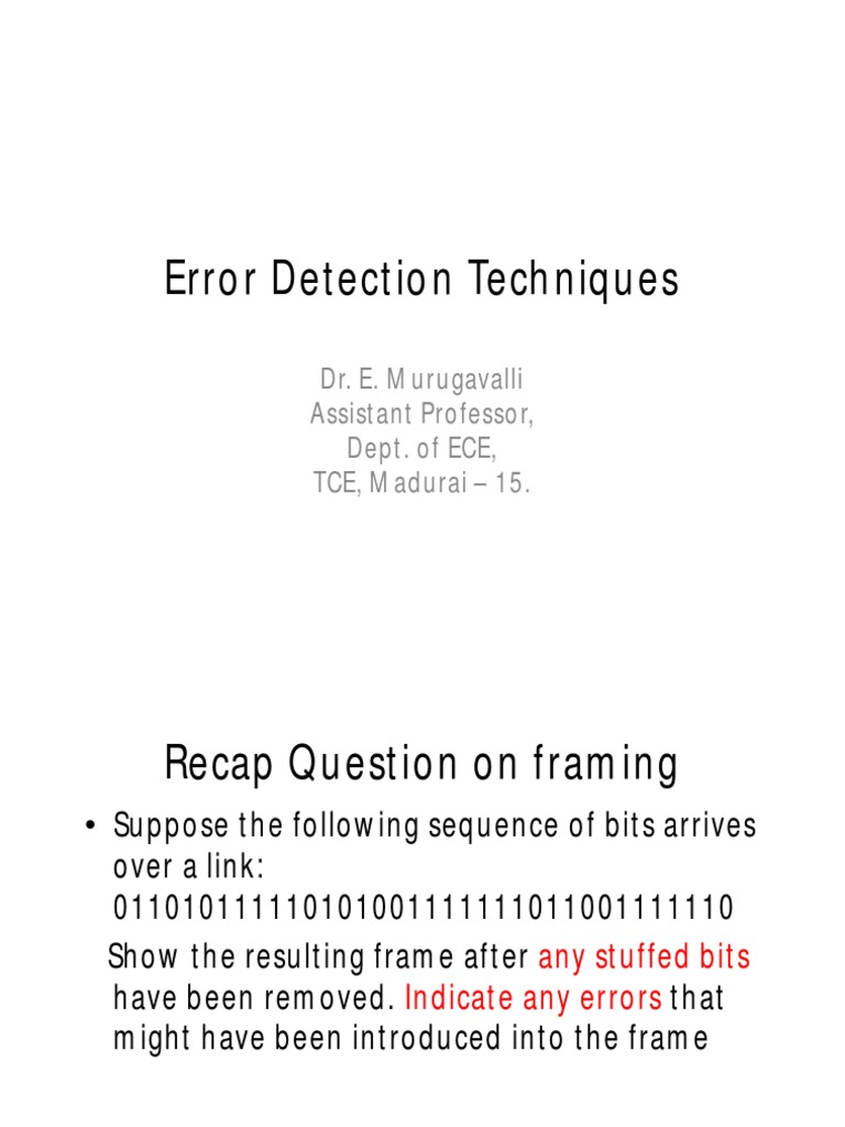Error Detection PDF Error Detection And Correction Information Age