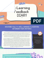E-Learning Feedback Diary: Dave Christine T. Orbita OBTEC M-1-2
