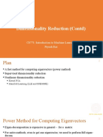 Dimensionality Reduction (Contd) : CS771: Introduction To Machine Learning Piyush Rai