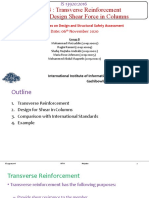 Clause 7.4: Transverse Reinforcement Clause 7.5: Design Shear Force in Columns