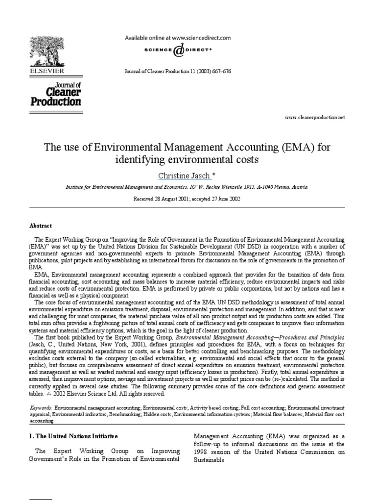 Environmental Management Accounting Explained | PDF | Cost | Waste