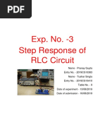 Exp. No. - 3 Step Response of RLC Circuit