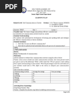 Learning Plan For Oral Communication