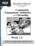 Community Engagement, Solidarity, & Citizenship: Week 1-2