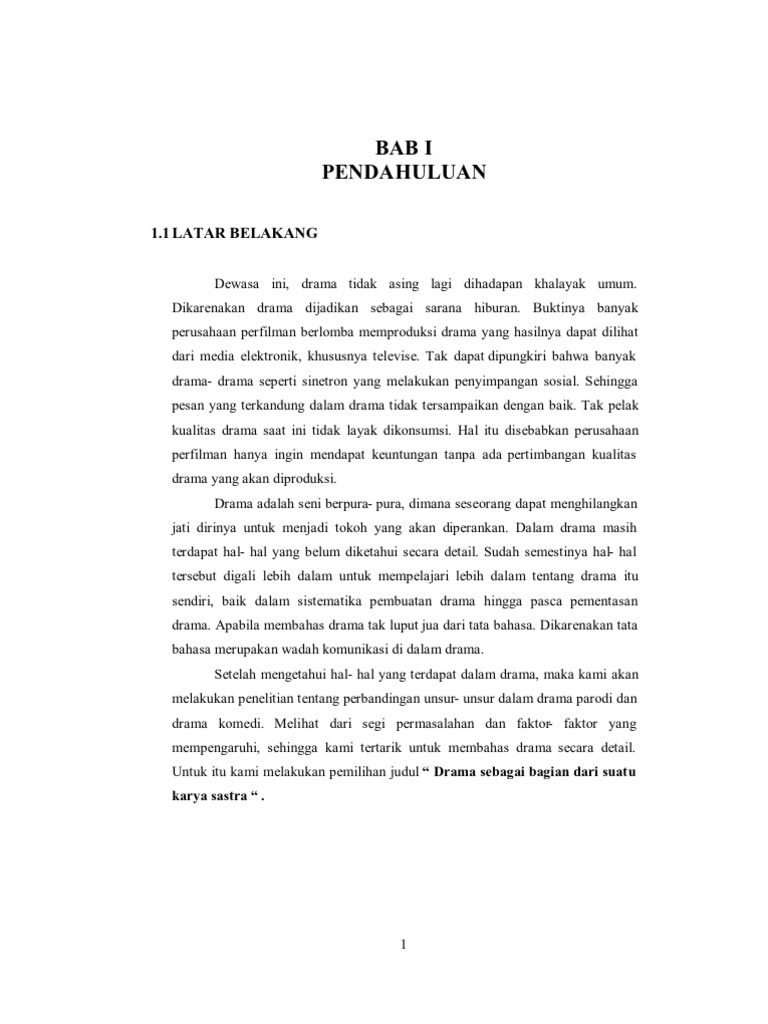 Karya Tulis Ilmiah Mengenai Drama