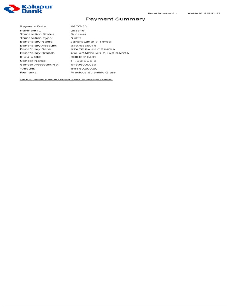 Initiate Single Entry Payment Summary UX306!07!2022 | PDF