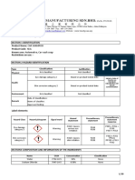 Safety Data Sheet Car Shampoo: Type Classifications Justification Data Source Physical