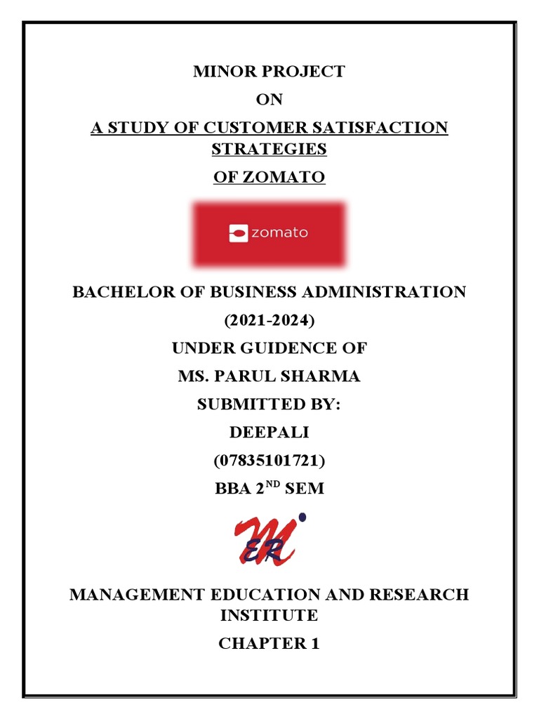 Minor Project On Zomato-1 | PDF | Business