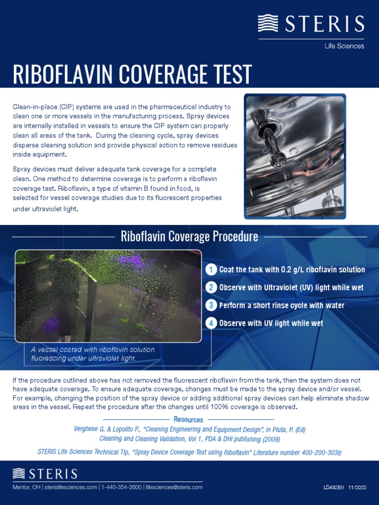 Riboflavin Coverage Test Procedure | PDF