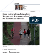 Keep To The Left and Stay Alert - Singapore's First-Ever Code of Conduct For Pedestrians Kicks In, Transport News & Top Stories - The Straits Times