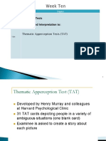 Projective Tests Scoring and Interpretation To: Thematic Apperception Tests (TAT)