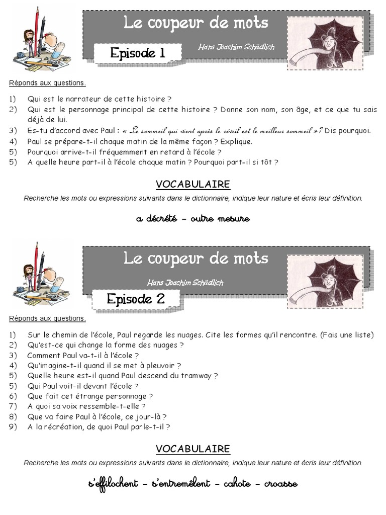 Le Coupeur de Mots : Questions et Réponses | PDF