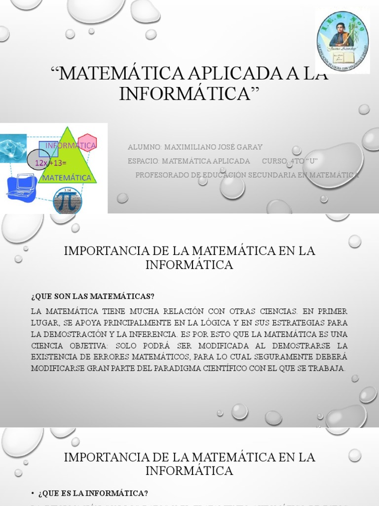 Matemáticas Aplicadas en Informática | PDF | Ciencias de la Computación ...