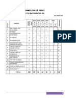 Sample Blue Print: Ii Puc Mathematics