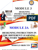 Designing Instruction in The Different Learning Delivery Modalities