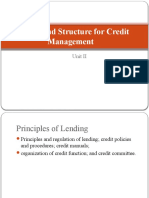 Policies and Structure For Credit Management