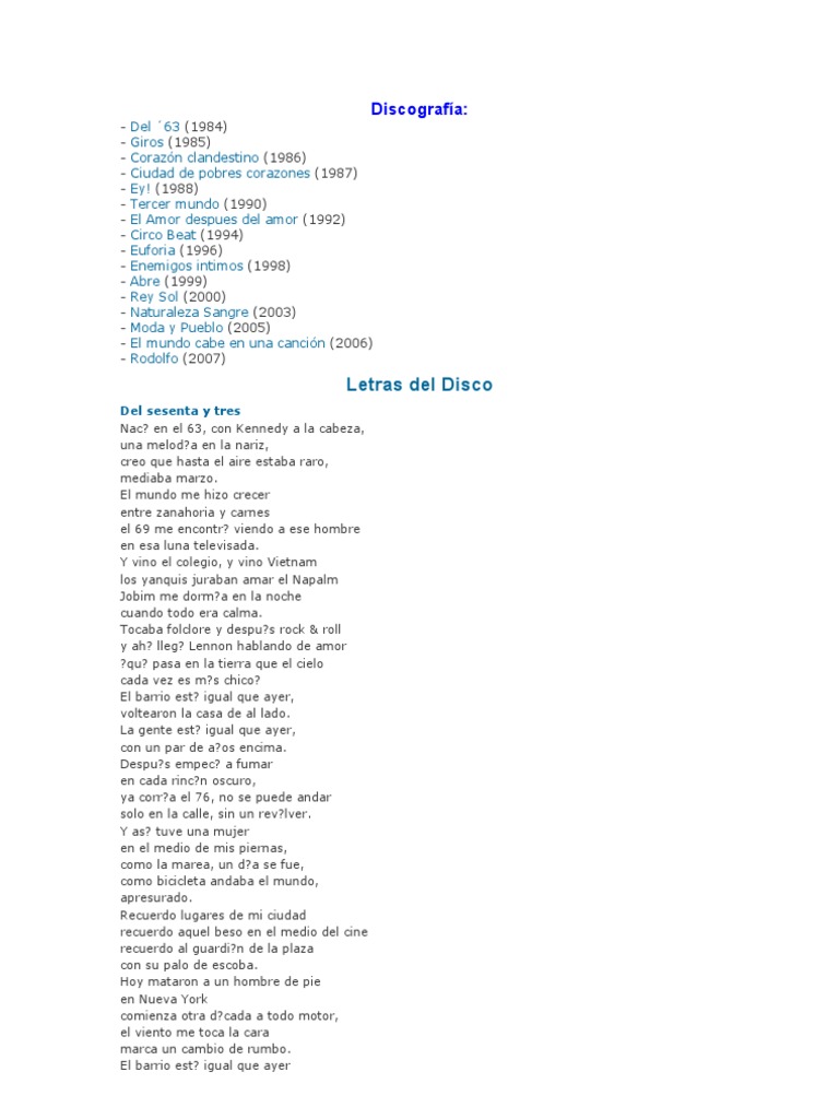 Fito Paez Letras Amor fito paez letras amor