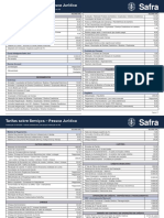 Tarifas de serviços para pessoa jurídica do banco Safra