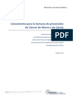 Lineamiento para La Semana de Prevención de Cáncer de Mama y de Cérvix