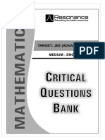 Critical Questions - MATHS