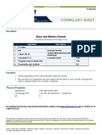 Formulary Sheet: Glass and Window Cleaner