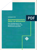 Zusammengesetzte Sätze Im Deutschen. Eine Einführung in Die Syntaktische Analyse Für Nichtmuttersprachler