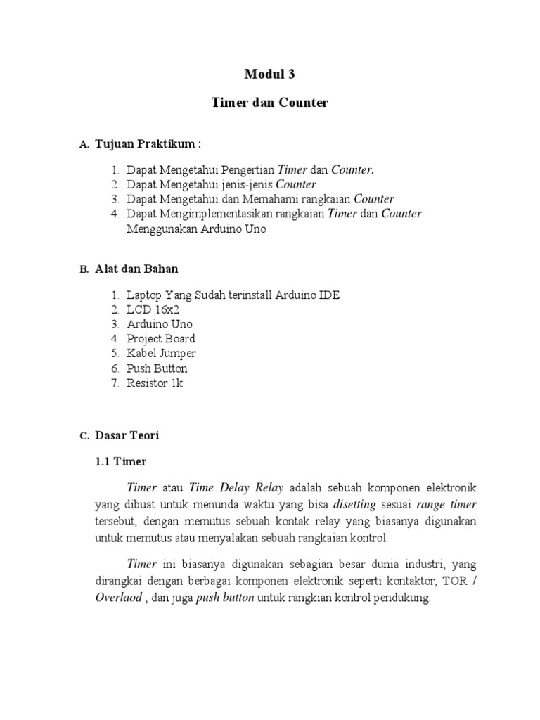 Modul 3 Timer Dan Counter | PDF