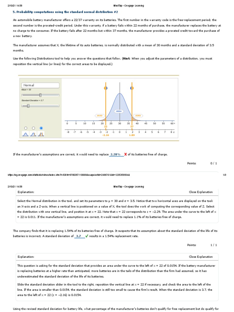 MindTap - Chapter8-19.2 | PDF | Normal Distribution | Standard Deviation