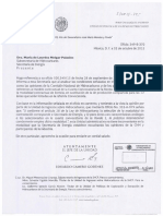 Oficio de La Secretaría de Hacienda y Crédito Público Donde Da Su Opinión Sobre El Modelo de Contratación