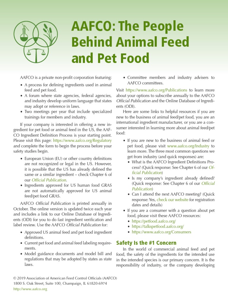 2019 AAFCO The People Behind Animal Feed and Pet Food 082919 PDF