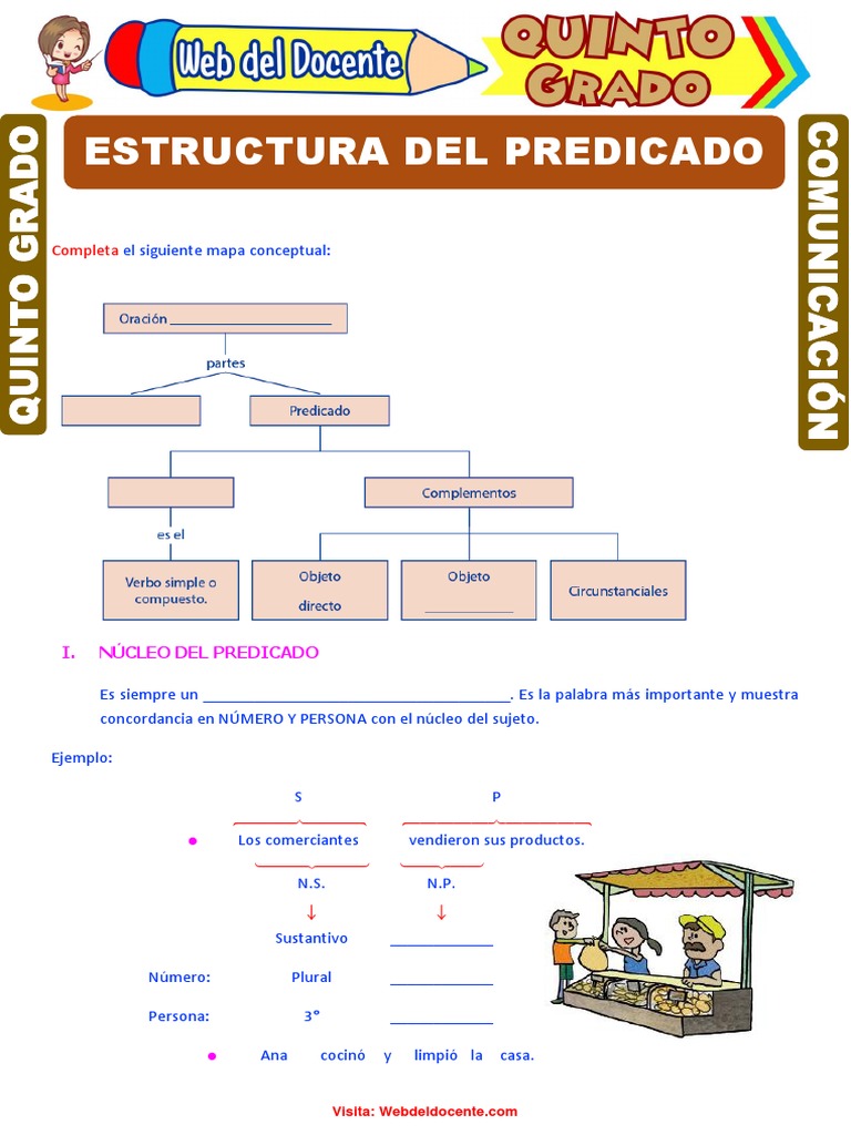 Estructura Del Predicado para Quinto Grado de Primaria | PDF | Objeto ...