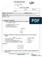 Evaluacion de Lengua - Segundo Q. - 5°