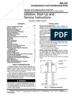 Installation, Start-Up and Service Instructions: Hermetic, Water-Cooled