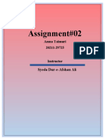 Assignment#02: Syeda Dur-e-Afshan Ali