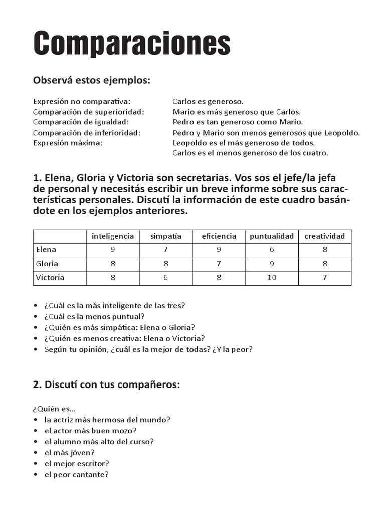 Comparaciones PDF | PDF