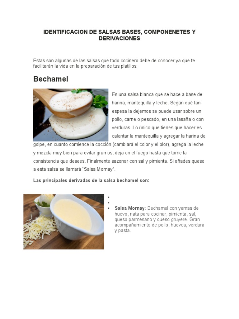 Salsas Bases en Cocina PDF Salsa ensalada