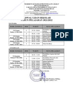 Jadwal Ujian Sekolah Tahun Pelajaran 2021-2022