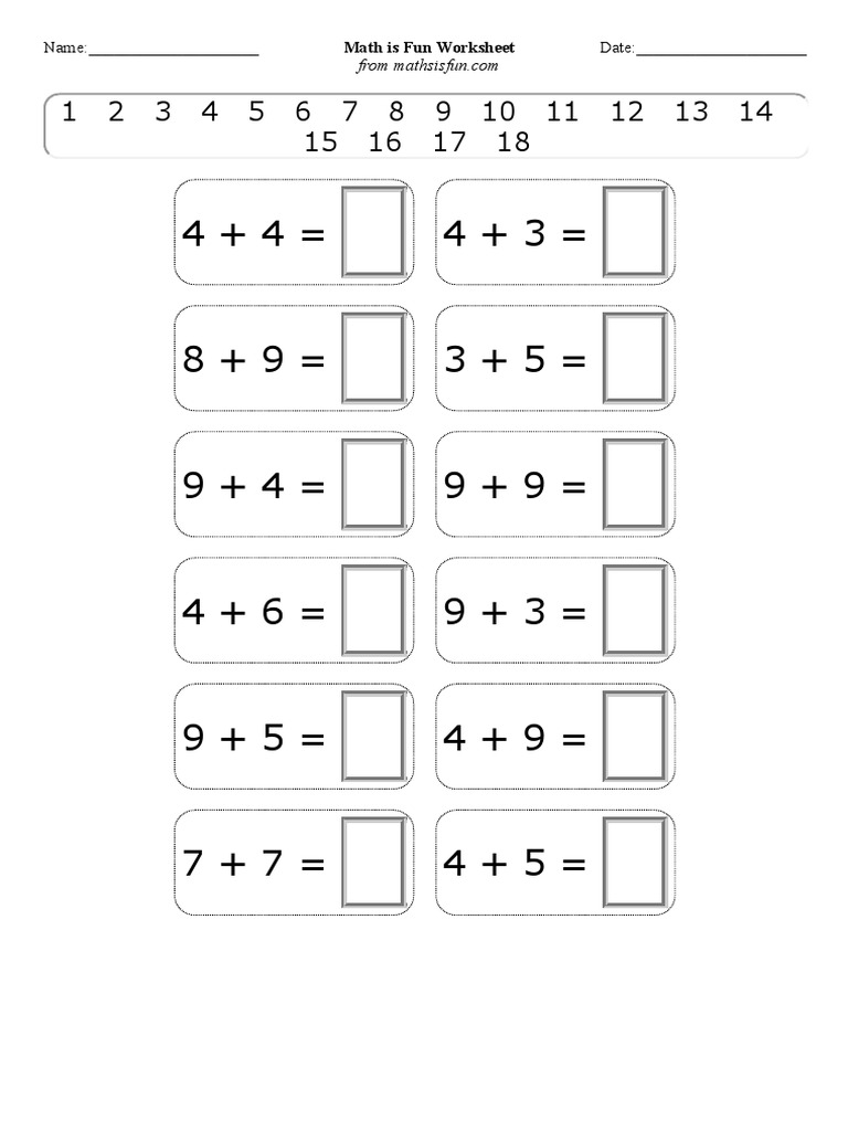 Math Is Fun Worksheet | PDF