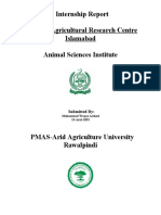 Internship Report National Agricultural Research Centre Islamabad Animal Sciences Institute