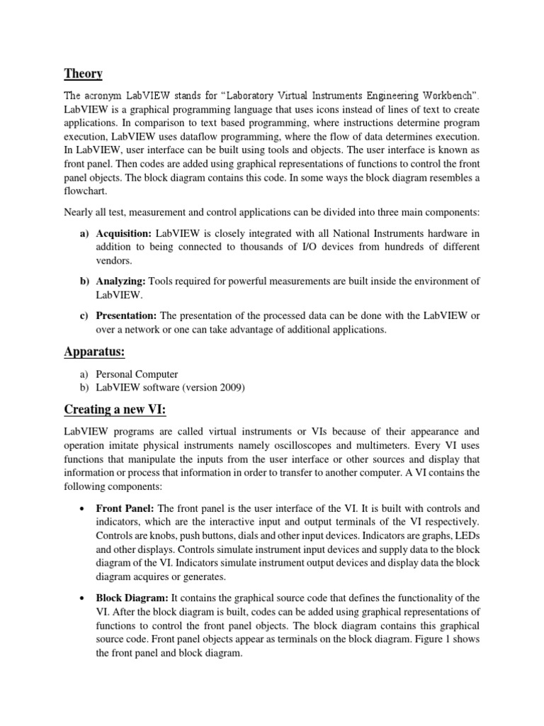 Labview Report | PDF | Computer Program | Programming