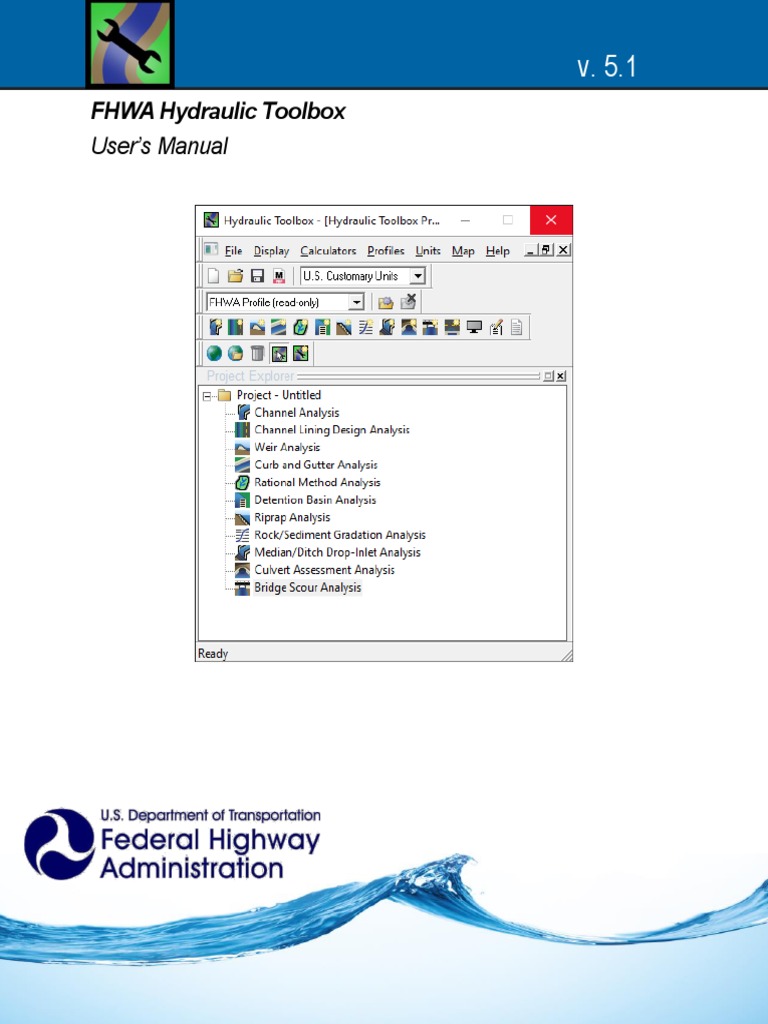 Hydraulic Toolbox User's Manual PDF Computer File Menu
