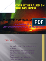 Yacimientos Minerales en El Sur Del Peru: Southern Peru Universidad Nacional de Moquegua