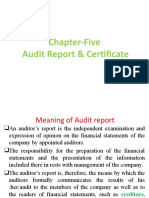 Chapter-Five Audit Report & Certificate