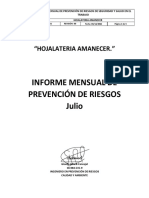 Informe Mensual Julio Hojalatería
