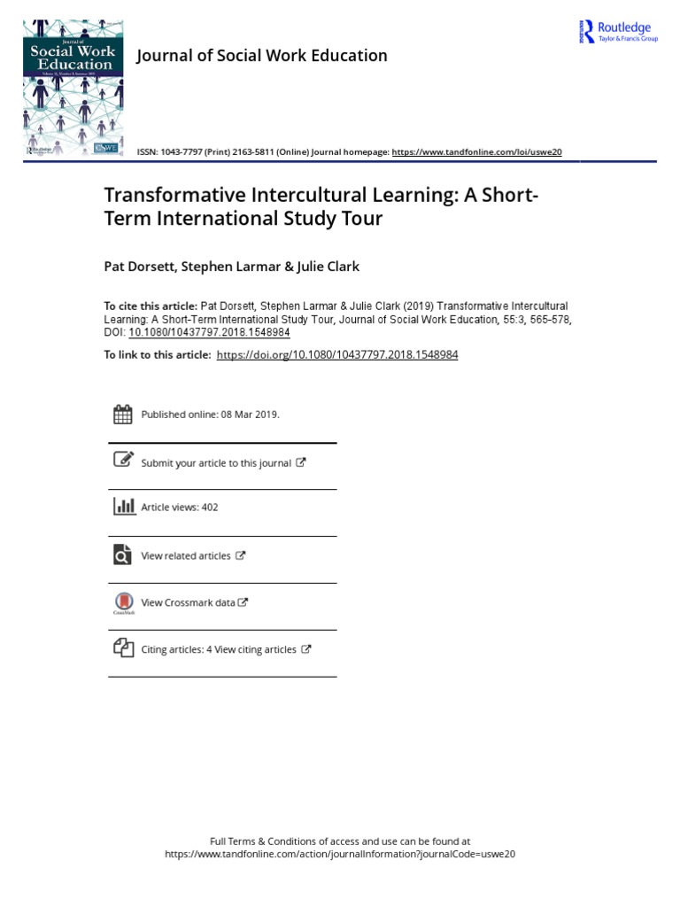 Transformative Intercultural Learning A Short Term International Study ...
